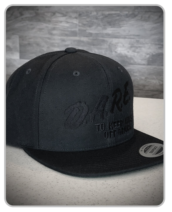D.A.R.E Yupong Classic Snapback Hat - Murdered Out